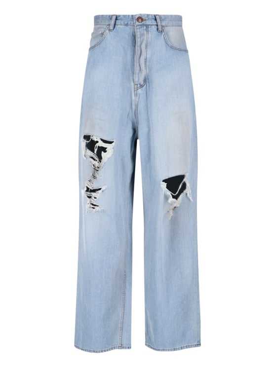 Balenciaga Classic Straight-Leg Blue Jeans With Five-Pocket Styling