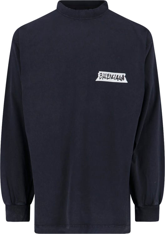 Balenciaga "Masking Tape" Long Sleeve T-Shirt – Black