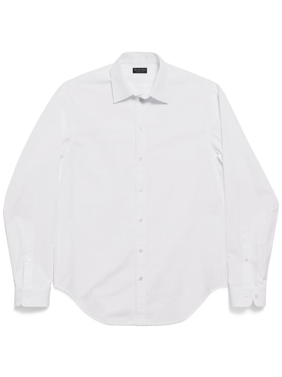 Balenciaga White Standard Pointed Collar Cotton Shirt