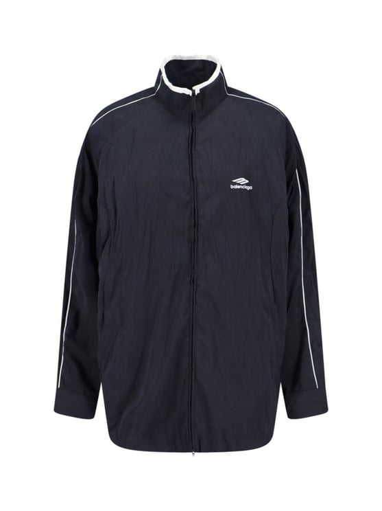 Balenciaga Giazza Zip Logo Jacket With High Collar