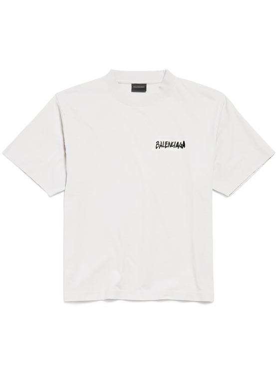 Balenciaga White Medium Fit Crew Neck T-Shirt