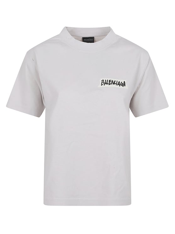 Balenciaga Crew Neck T-Shirt with Handwritten Graphic Detail