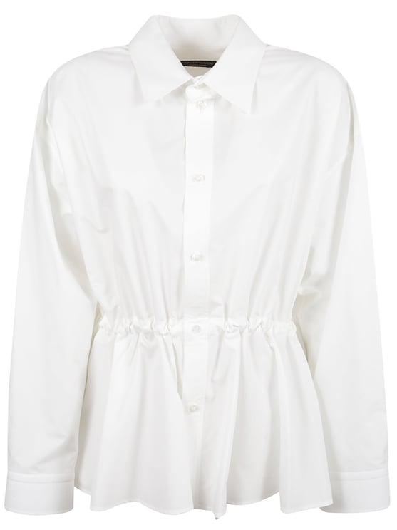 Balenciaga Hourglass Fit Cotton Poplin Shirt with Engraved Buttons