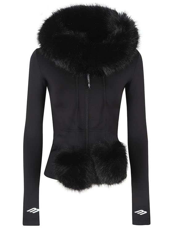 Balenciaga Technical Dry Jockey Jacket with Faux Fur Accents