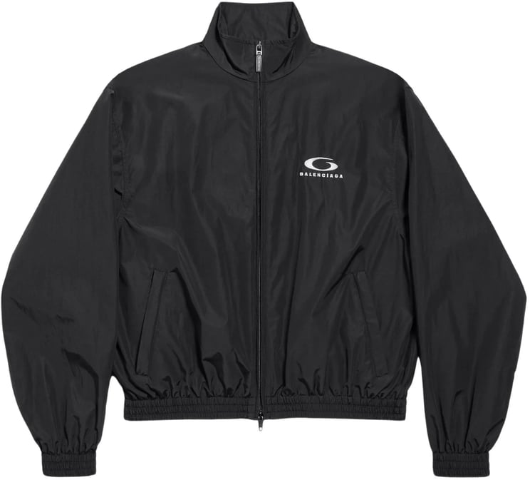 Balenciaga Black Tracksuit Cropped Boxy Jacket