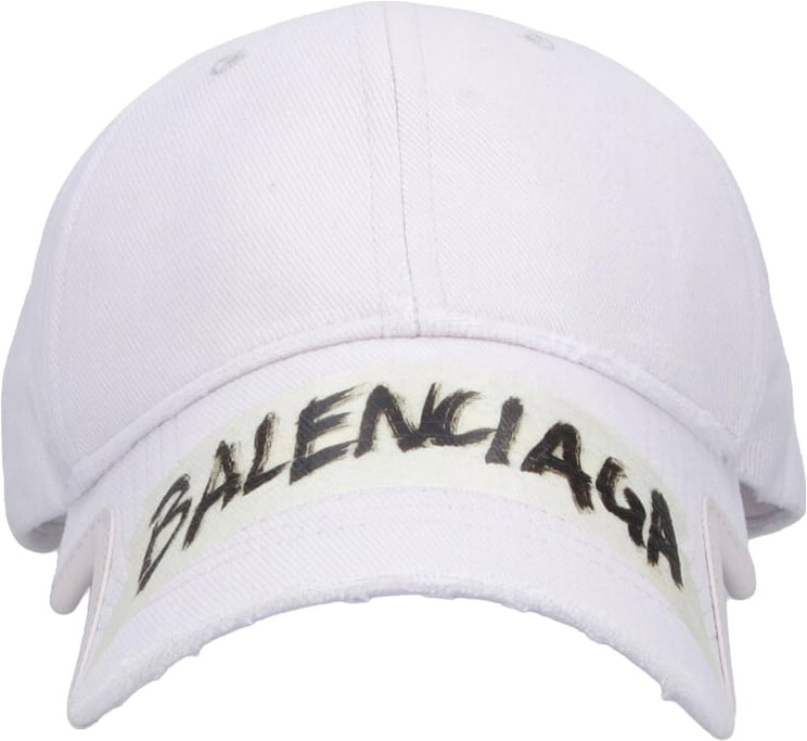 Balenciaga White Masking Tape Cut-Out Visor Hat