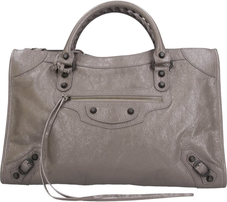 Balenciaga Rectangular Handbag in Textured Grey Leather
