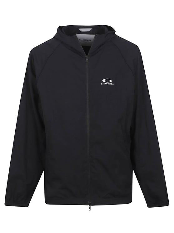 Balenciaga Technical Polyamide Hooded Jacket with Contrast Trim