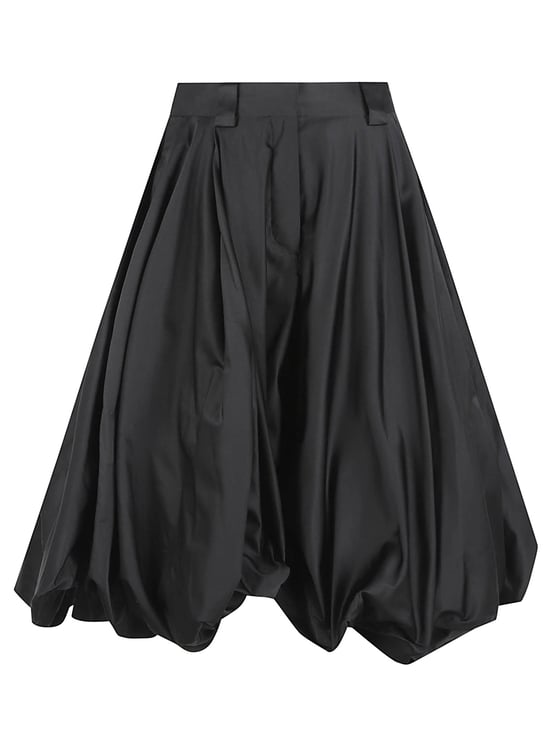 Balenciaga Wide Balloon Shorts with Trompe L'Oeil Skirt Insert