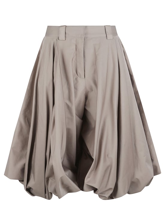 Balenciaga Balloon Silhouette Shorts with Draped Effect and Logo Patch