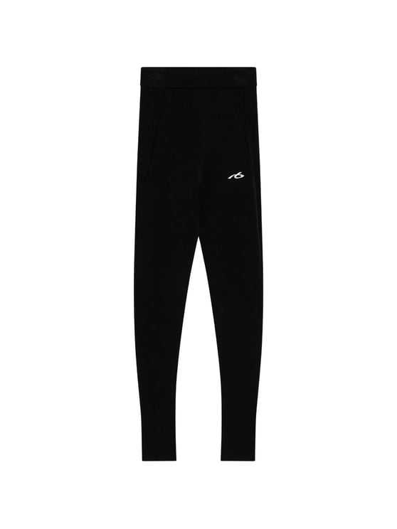 Balenciaga Fitted High-Waist Black Leggings with Subtle Logo Detail