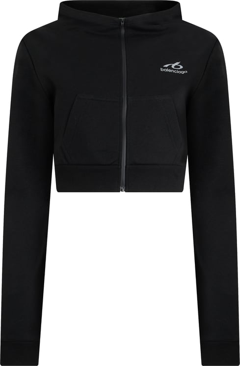 Balenciaga Cropped hoodie with zip and hood