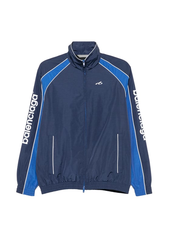 Balenciaga Cocoon Track Jacket with High Collar and Contrasting Panels