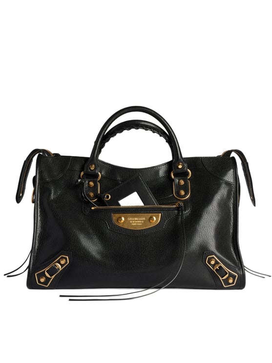 Balenciaga Rectangular Black Shoulder Bag with Braided Detailing