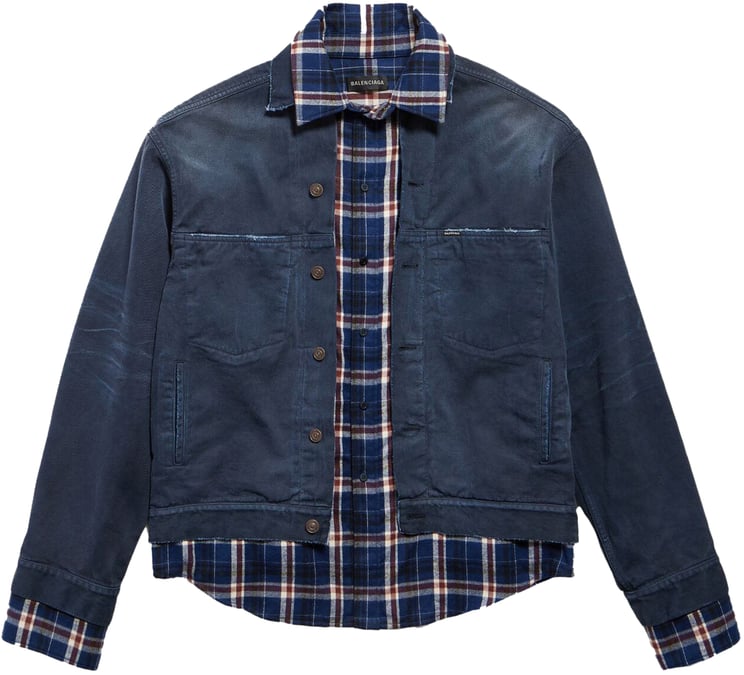 Balenciaga Opgen shirt met patches, spijkerjas