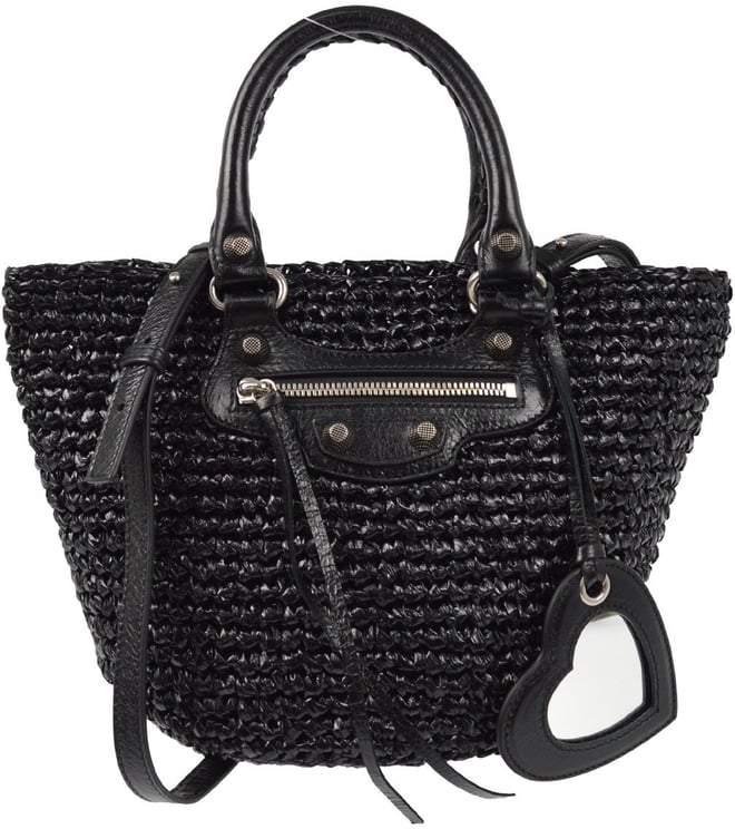 Balenciaga Balenciaga Le Cagole Panier Raffia with Leather