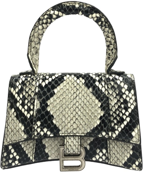 Balenciaga Balenciaga Hourglass Top Handle Bag Python Embossed Leather Mini