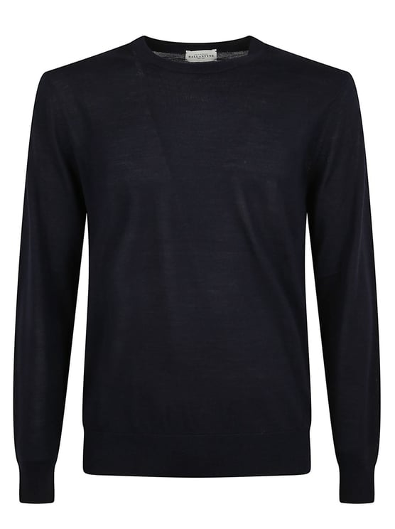 Ballantyne Rich Blue Wool Knit Sweater With Classic Design
