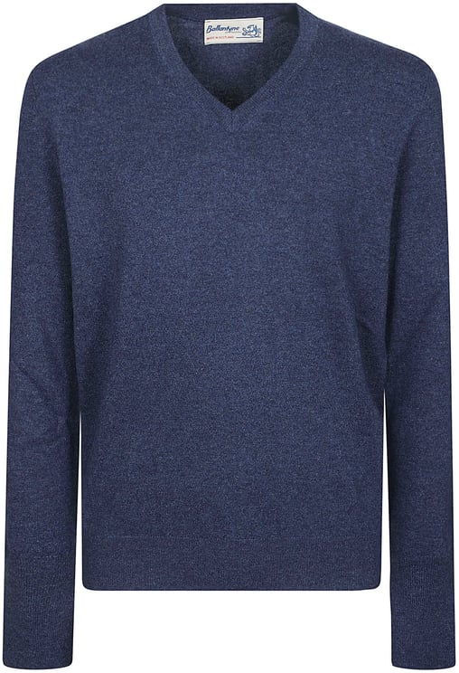 Ballantyne Plain Stitch Sweater Blue