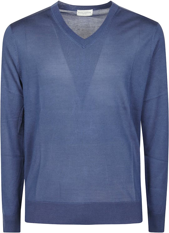 Ballantyne Plain Stitch Sweater Blue