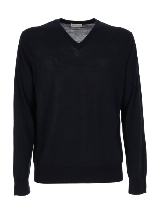 Ballantyne V Neck Ribbed Sweater