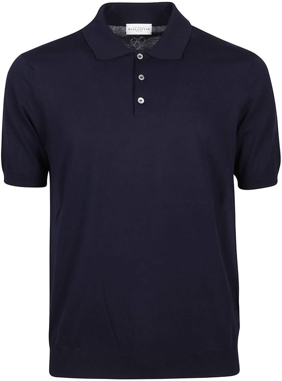 Ballantyne Short Sleeve Plain Polo Shirt Blue