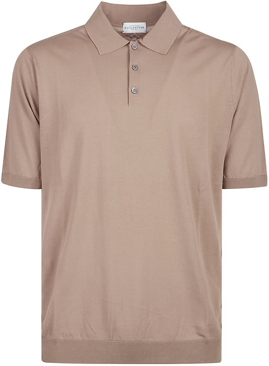 Ballantyne Short Sleeve Plain Polo Shirt Brown