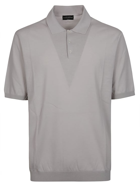 Ballantyne Short Sleeve Plain Polo Shirt Grey