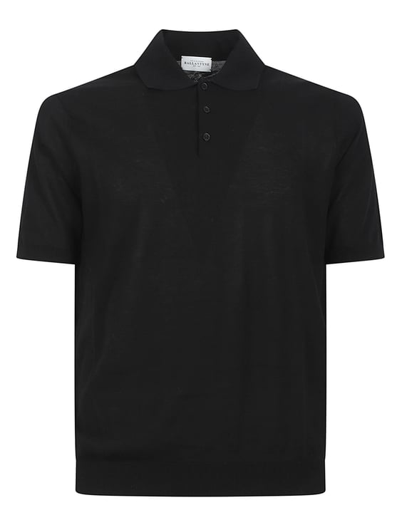 Ballantyne Short-Sleeve Polo Shirt with Buttoned Placket