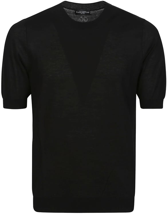 Ballantyne Short Sleeve Plain Sweater Black