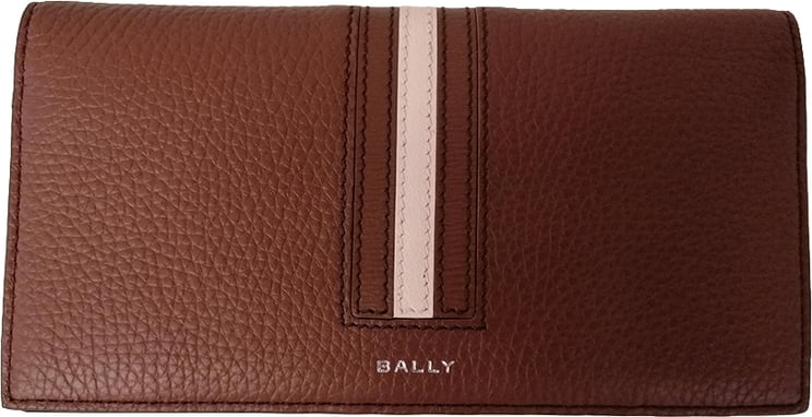 Bally Textured Calfskin Wallet with Contrasting Stripe Detail