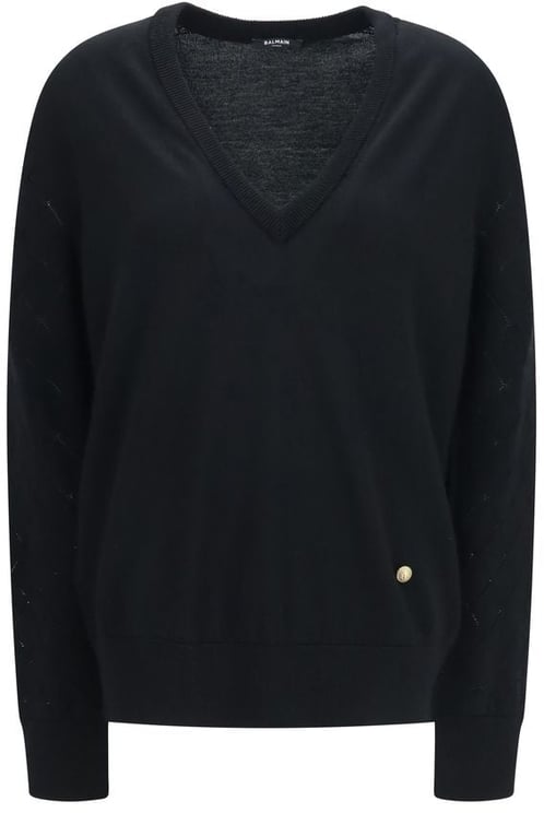 Balmain Balmain Black Wool Oves Aries Sweatshirt