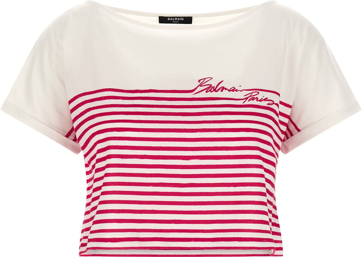 Balmain Balmain Fuchsia Cotton T-Shirt