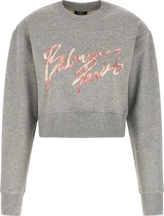 Balmain Balmain Gray Cotton Sweatshirt