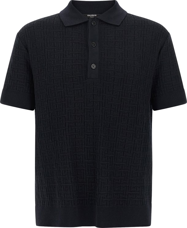 Balmain Balmain Blue Wool Polo Shirt