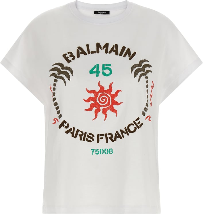 Balmain Balmain White Cotton T-Shirt