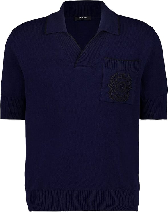 Balmain Navy Blue Polo Shirt