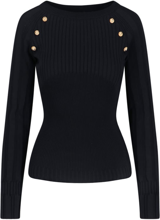 Balmain Buttoned Sweater – Black