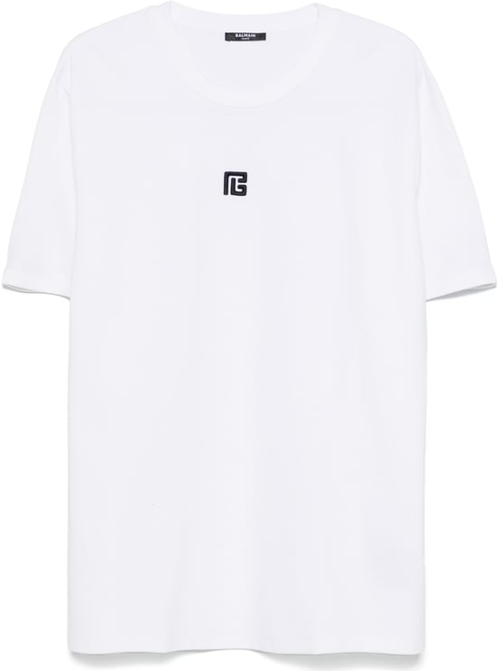 Balmain White T-Shirt Regular Fit PB T-Shirt