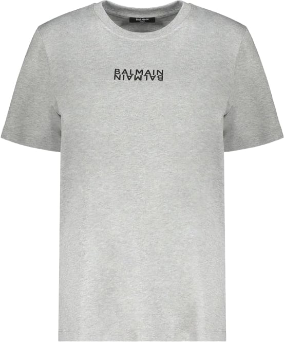 Balmain Balmain Gray Cotton T-Shirt
