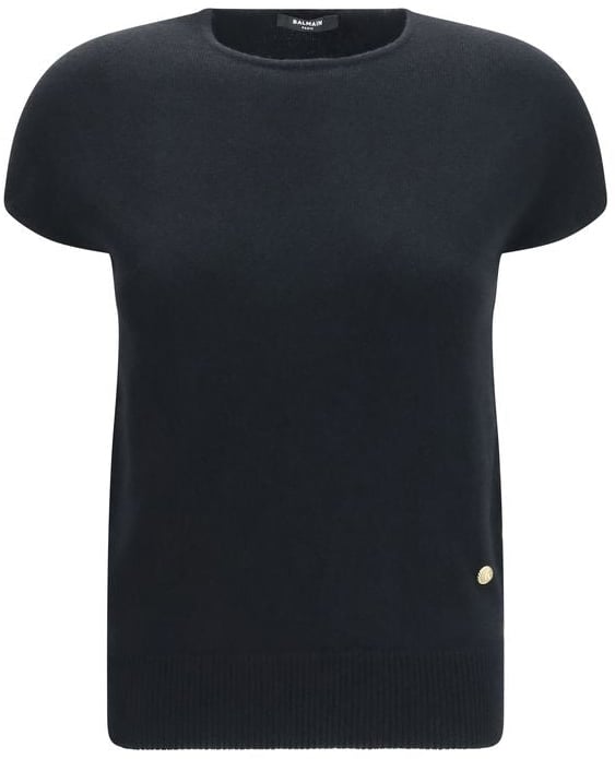 Balmain Balmain Black Wool Oves Aries Sleeveles Sweater