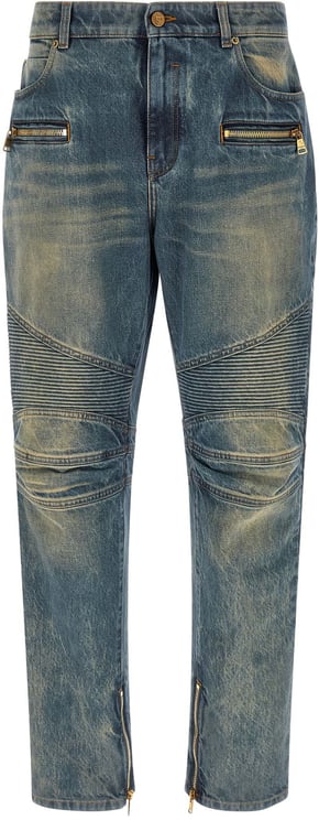 Balmain Balmain Blue Cotton Straight-Leg Jeans