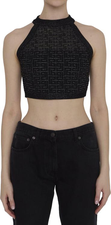 Balmain PB Labyrinth knit top