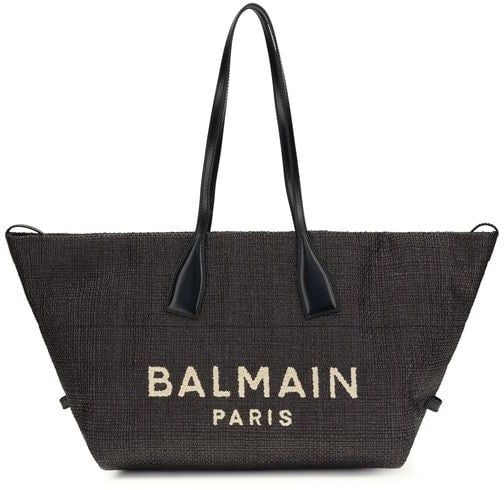 Balmain Balmain Black Raffia Shoulder Bag