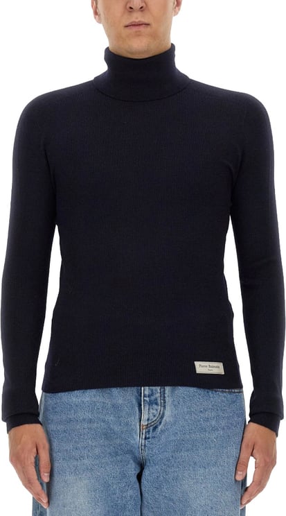 Balmain Ribbed High Neck Turtleneck Sweater