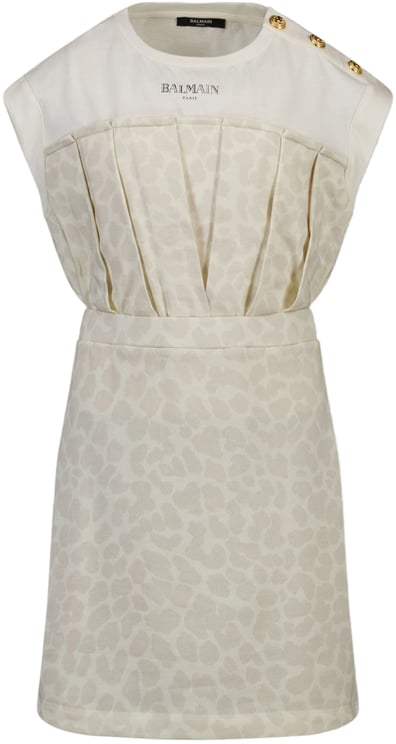 Balmain Balmain Kinder Meisjes Jurk In Off White