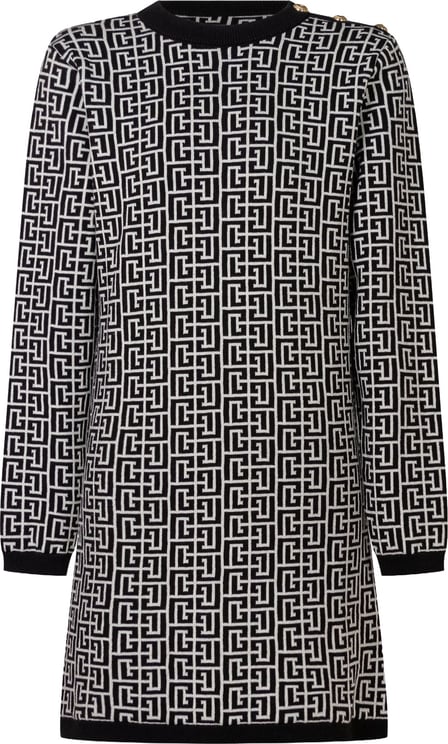 Balmain Abito in Maglia con Motivo Geometrico