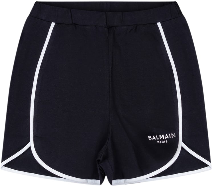 Balmain Short in Jersey con Logo Frontale