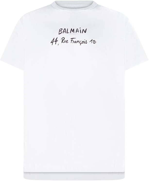 Balmain T-shirt con Stampa Frontale e Girocollo