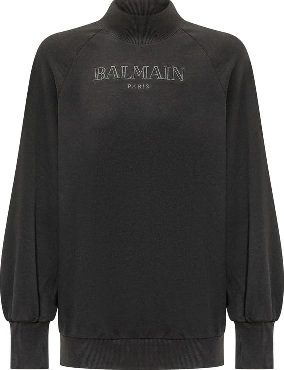 Balmain Felpa a Collo Alto con Lettering